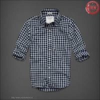 heren abercrombie fitch plaid lang overhemd diepblauw zwart wit Enschede Shop x4jqu847